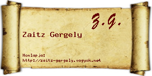 Zaitz Gergely névjegykártya